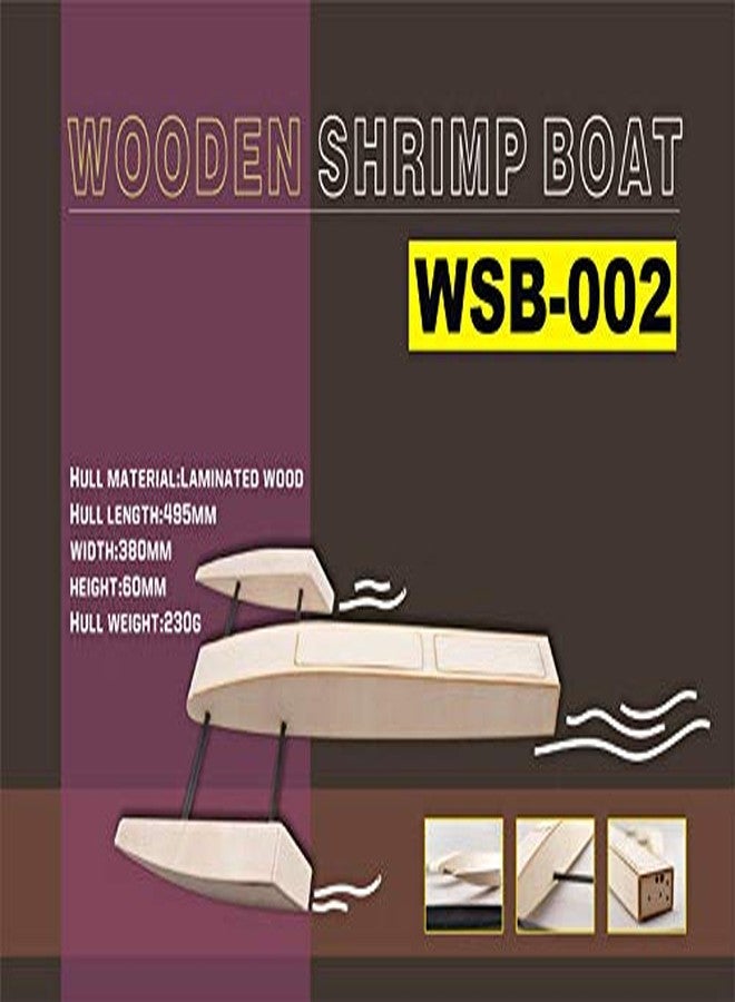 Viloga RC Boat Kit for Pools and Lakes, 495mm Outrigger Wooden Shrimp Boat, DIY Brushless RC Boats for Adults (B068, Not Including TX&RX) - Image 3
